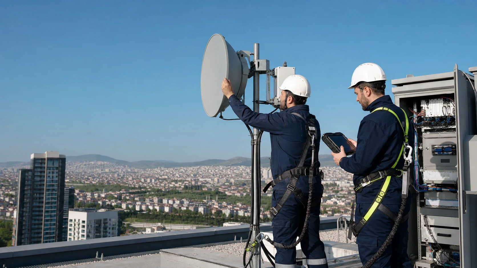 Güneydoğu Telekom saha ekibi Radio Link kurulumu gerçekleştiriyor