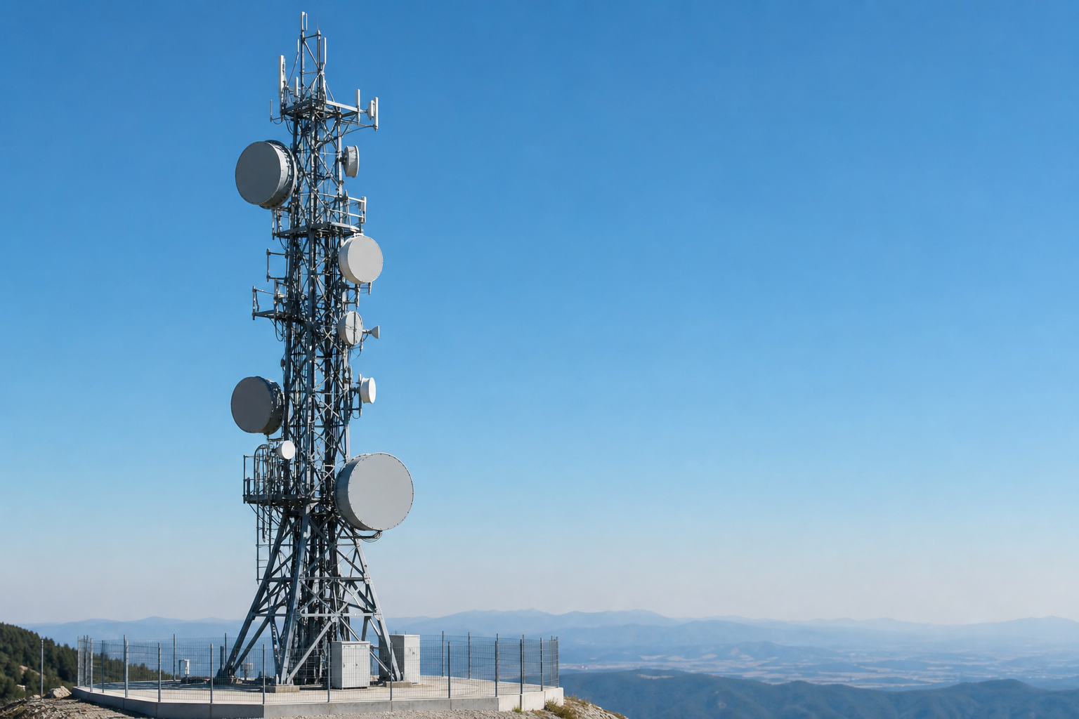 Radio Link antenleri bulunan telekomünikasyon kulesi